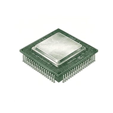 Engraving of a computer processor chip
